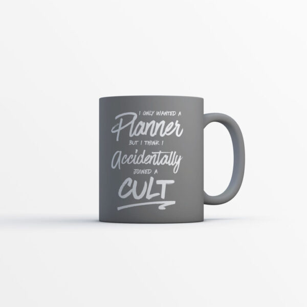 grey planner cult mug