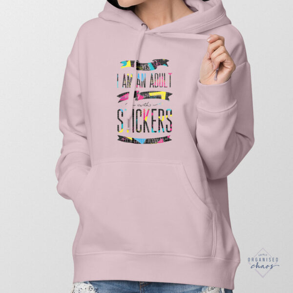 love stickers hoodie model pink pattern