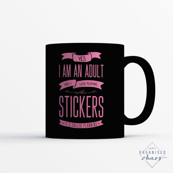 love stickers mug black pink
