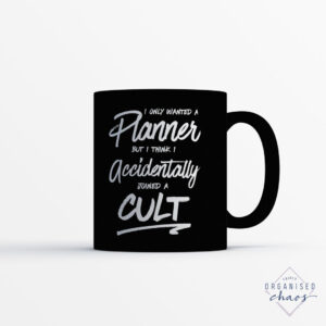 planner cult black mug
