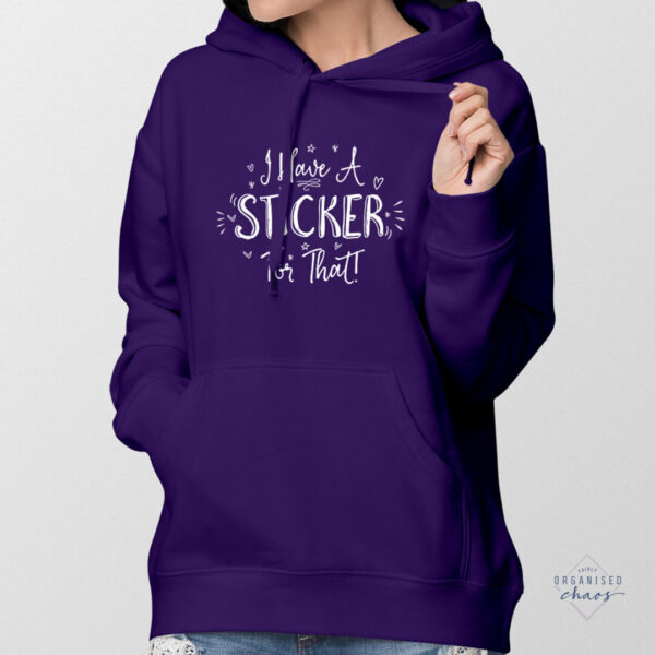 sticker hoodie purple model