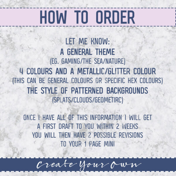 CREATE YOUR OWN HOW TO ORDER