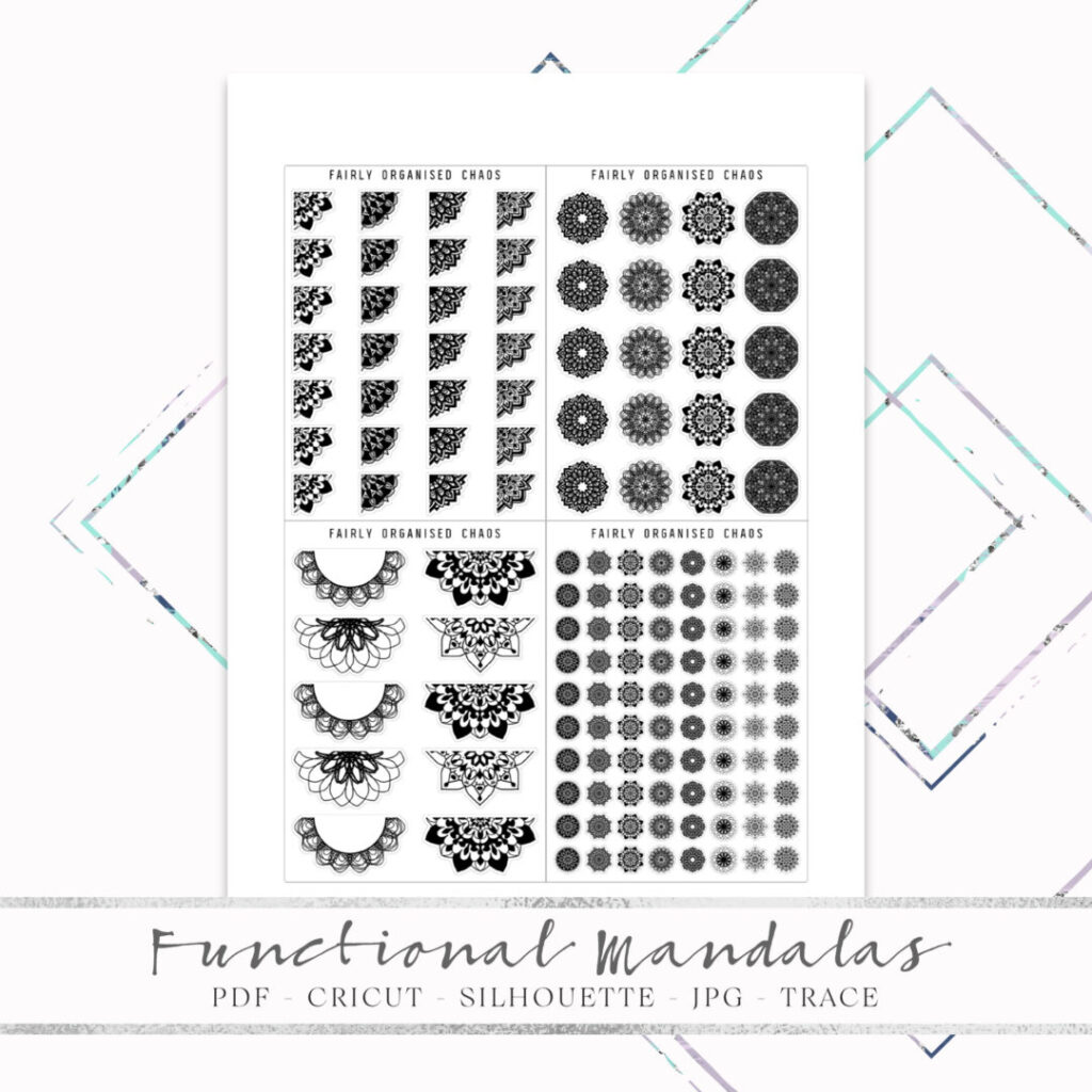 Functional Mandala Foil Ready Printable Planner Stickers | Fairly ...