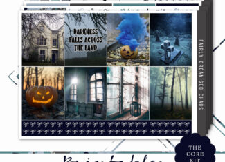 Darkness – Core Printable Planner Stickers – Halloween Photo Sticker Kit