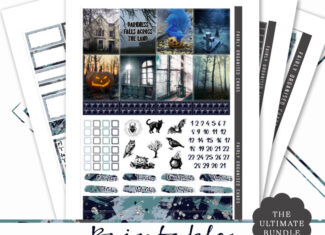 Darkness – Ultimate Bundle Printable Planner Stickers –  Halloween Photo Sticker Kit
