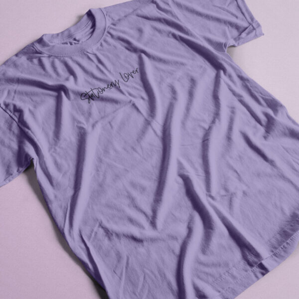 Stationery Lover Lavender T-Shirt with Navy Print