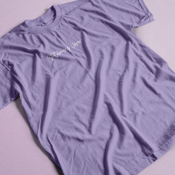 Stationery Lover Lavender T-Shirt with White Print