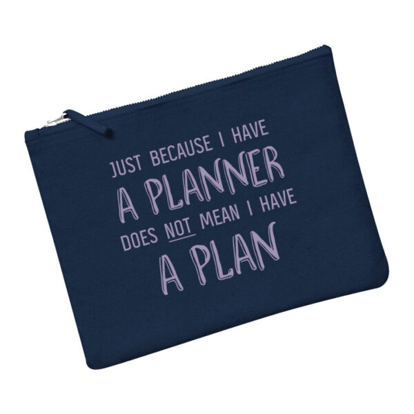 I have a planner navy pouch with lavender print