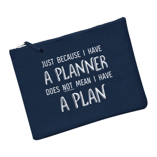 I have a planner navy pouch with white print