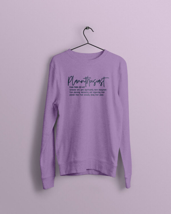 Plannthusiast Lavender Jumper with Navy Print