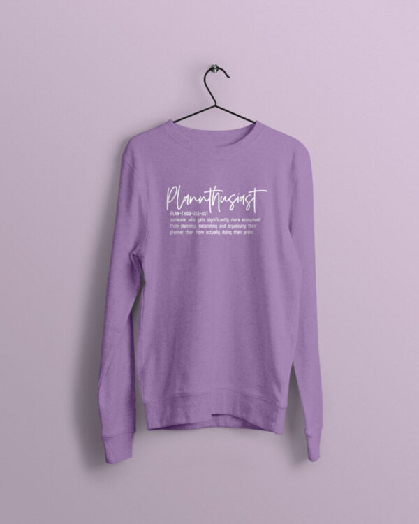 Plannthusiast Lavender Jumper with White Print