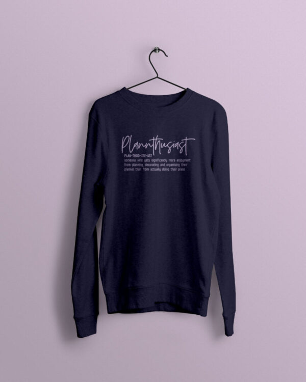 Plannthusiast Navy Jumper with Lavender Print