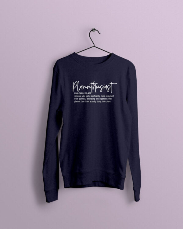 Plannthusiast Navy Jumper with White Print