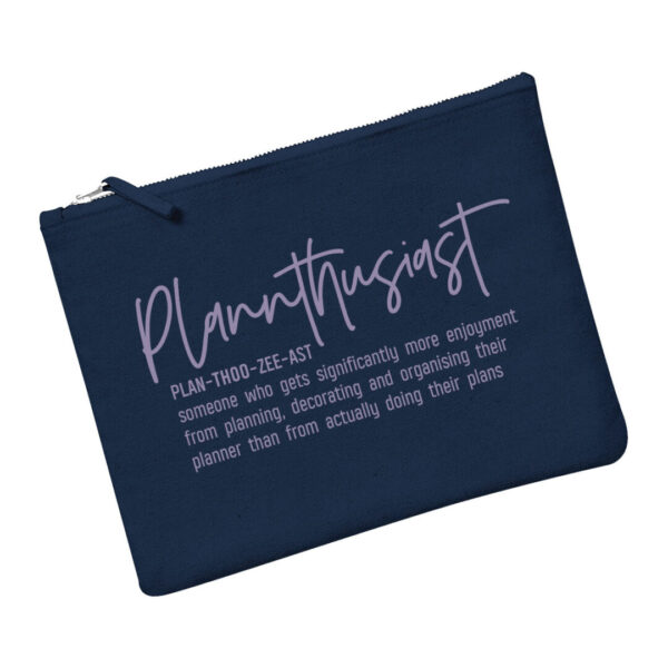 Plannthusiast Navy Pouch with Lavender Print