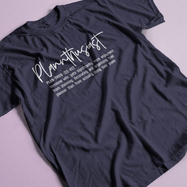 Plannthusiast Navy T-Shirt with White Print